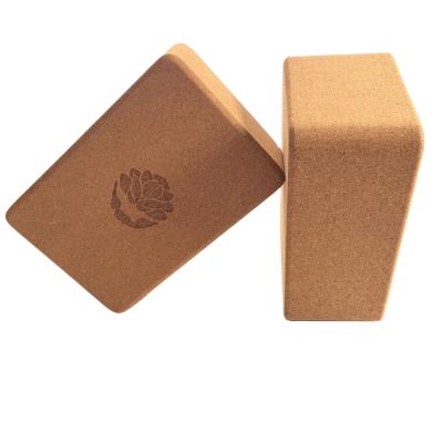 China High Density Cork Yoga Brick Dance Cork Best Selling Eco Cork Non-Slip Fitness Block Custom Logo for sale