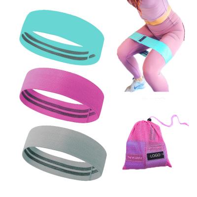 China 2020 Wholesale New Home Exercise Custom Fitness Fabric Elastic Logo Leg Resistance Band Set for sale