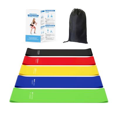 China Hot Sale 5PC Home Exercise Fitness Strength Band Gym Fitness Power Exercise Resistance Bands for sale