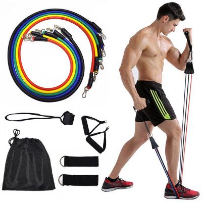 China Durable Custom 11 Pcs Resistance Bands Set For Home Gym Fitness Body Training for sale