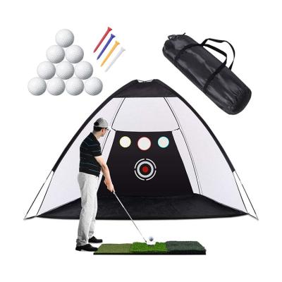 China Golf Practice Portable Golf Hitting Net Outdoor Golf Practice Net Indoor Golf Swing Training Aid Driving Cage Hit Net for sale