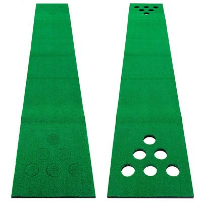 China Outdoor and Indoor Golf Putter Cover Artificial Grass Putting Green Mat with 12 Holes Golf Putting Play Mat for sale