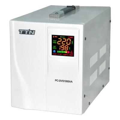 China TTN PC-DVS Hot sale AVR 500VA 1KVA 2KVA 3KVA 5KVA Home Use 220V AC Automatic Servo Motor Control Voltage Stabilizer Regulator for sale