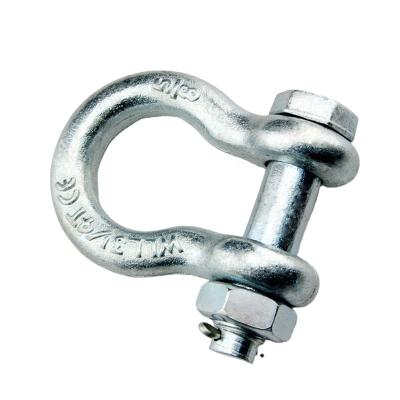 China Heavy Industry Factory Directly Sale Heavy Duty Forged Safety Bolt Bow Shackle for sale