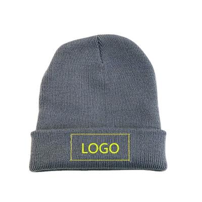 China breathable & Wholesale Waterproof DIY Printed Logo Beanies Winter Hat Unisex Loose Knitted Hats for sale