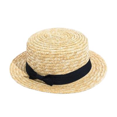 China Sun Hats Striped Bowknot Ribbon Sunshade Sunshade Hats Outdoor Ladies Casual Straw Hats New Women's Casual Straw Hat for sale