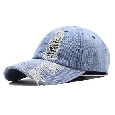 China JOINT Vintage Washed Baseball Hat Denim Distressed Cotton Adult Outdoor Snapback Hat for sale