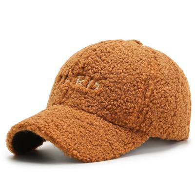 China Women's COMMON Baseball Cap Winter Fashion Hat Korean Lambswool Paris Hat Letters Embroidery Teddy Hat for sale