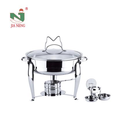 China Small Stainless Steel Round Chafing Dish and Easily Cleaned Food Warmers with Glass Lid for Home Use for sale