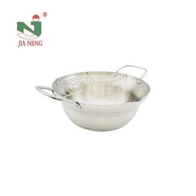 China Sustainable Stainless Steel Deep Fryer Tempura Frying Pot For Cooking In Kitchen Deep Fryer Basket Pot for sale