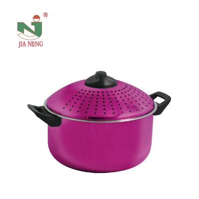 China Sustainable Hot Sale Stainless Steel Pasta Pot With Strainer Lid for sale