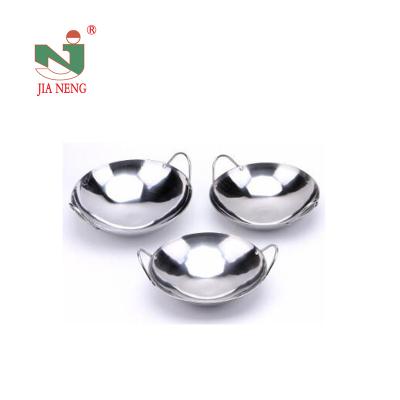 China Mini Stet Sustainable Stainless Wok Frying Pan for sale