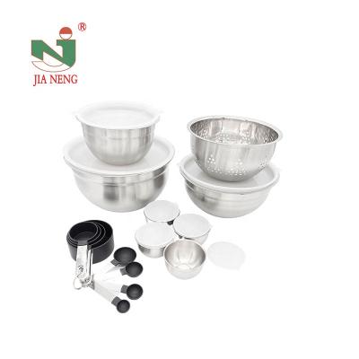 China 23 PCS Sustainable Kitchen Pre & Store Set 3 Mixing Bowls With Lid 4 Prep Bowls With Lid 4 Measuring Cups 4 Measuring Cups 1 Colander for sale