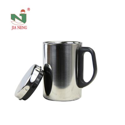 China Durable Stainless Steel Double Wall Heat Shield Sliver Metal Coffee Mug for sale