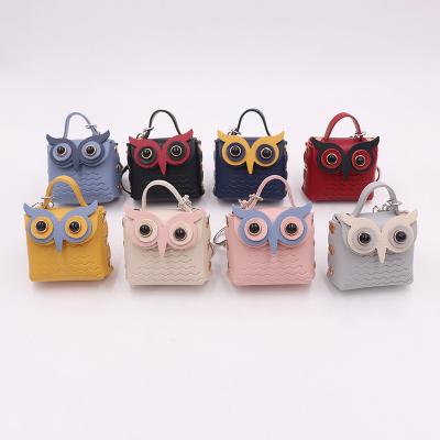 China Creative Leather Key Chain 5.5cm Owl Keychain PU Mini Pendant Tourist Souvenir Keychains High Quality for sale