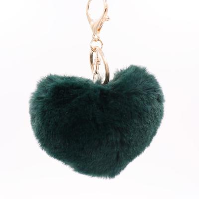 China Handbag Promotional Decoration Premium Quality Pompom Heart Shape Sweet Gifts Key Chain Key Chain for sale