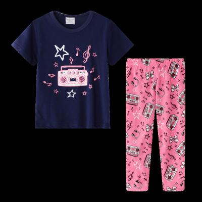 China New design 100%cotton breathable teen girls clothing sets hot selling kids soft homewear for sale