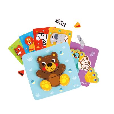 China Charming Colorful/Safe/Environmental 6 in 1 Wooden Educational Animal Jigsaw Puzzle Toy for Baby Kids 12m+ for sale