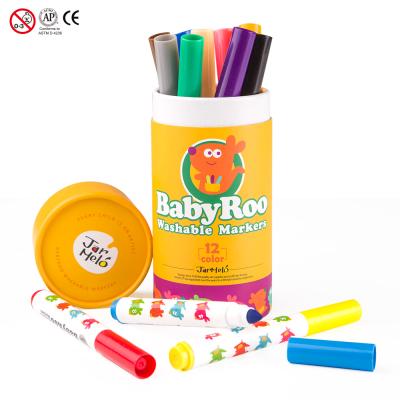 China office & Custom Wholesale Color Safe Graffiti School 12 Colors Porcelain Marker Pens Erasable Washable Set for sale