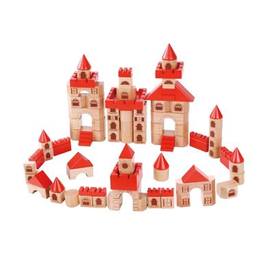 China Hot Selling New Arrival Colorful/Safe/Environmental Kids Educational Toys Castle Block Baby Block Toys Children Wooden New Design for sale