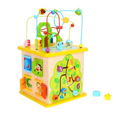 China Hot Selling Baby Kids Wooden Cube Wooden Toys Colorful/Safe/Environmental Activity Educational for sale