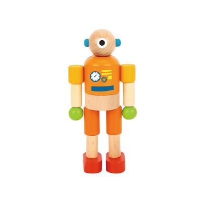 China 2020 Colorful/Safe/Environmental New Designed Pose-able Robot Of Wooden Educational Toy for sale