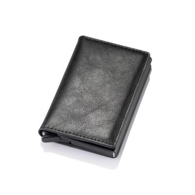 China New Men RFID Smart Card Holder Wallets Rfid Aluminum Alloy Business Slim Mini Wallet Small Money Bag Male Purses for sale