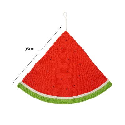 China New Arrival Sustainable Watermelon Shape Cat Scratching Pad Scratching Cardboard Pad Single for sale