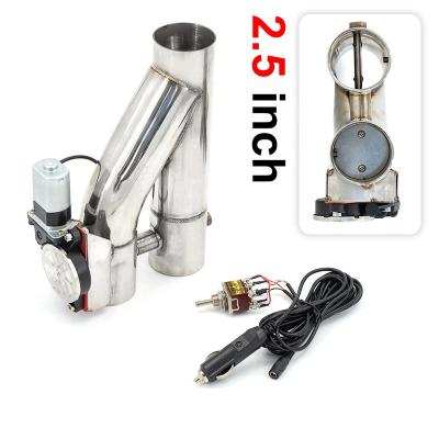 China Sound Type Adjustable Y Pipe Car Exhaust Turbo Hiss 304 Stainless Steel Cutout HAVE TWO Valve 12v Electric With Switch PP-YT25S for sale