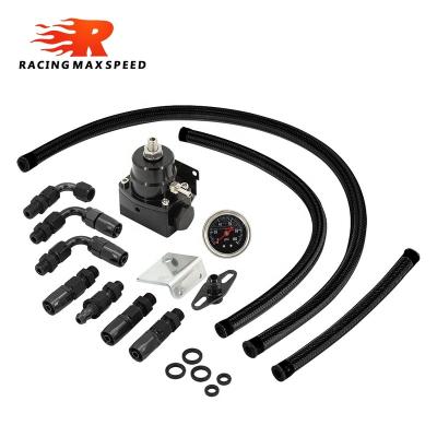 China Racing Auto Universal Fuel Pressure Regulator Adjustable Oil 160psi To Gauge One End 6 Oil Level Gauge Hose Fitting Kit Fit OEM Standard for sale