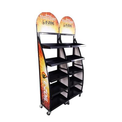 China Gas Station Easy Installation Motor Oil Display Rack Retail Store Oil Display Shelving Metal Oil Outdoor Rack for sale