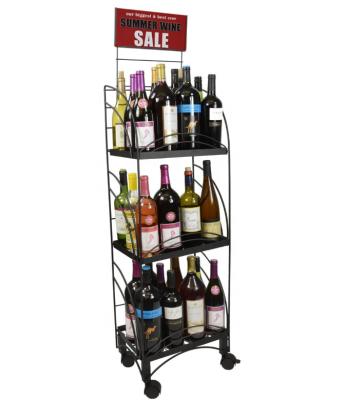 China Single-Sided Drinking Water Display POP Display Rack Wine Rack Bottle Holder Beverage Display Stand for sale