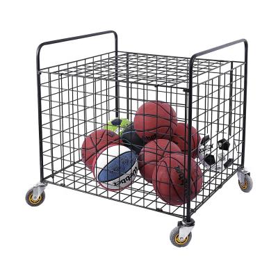 China Customized Rotatable High Quality Rotating Metal Basketball Storage Rack Sports Goods Display Stand for sale