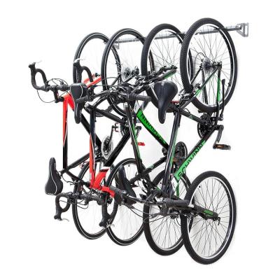 China Wall Mounted Bike Wall Mount Hanger 4 Spoke Storage Hanger Bike Storage Hanger Display Metal Plated Recycling Rack for sale