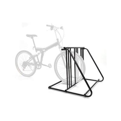 China Easy Assemly 6 Bike Black Coated Garage Bicycle Storage Kit Metal Display Rack Floor Road Bike Rack for sale