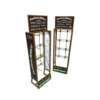 China Supermarkets or shops store hook rack display for jerky melting package metal hook display rack for sale