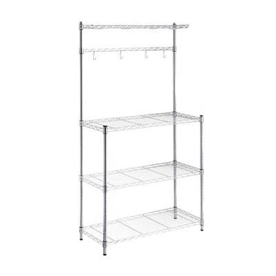 China 3 Shelves Steel Adjustable Height Heavy Duty Metal Display Shelving Unit Heavy Duty Chrome Wire Retail Shelf for sale