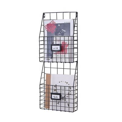 China Viable New Design Metal Wire Box Rack Wall Mounted Display Rack for sale