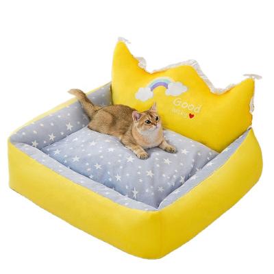 China Small Pet Bed Mat Plush Velvet Cat House Small Dog Puppy Sleep Sofa Bed Winter Suede Breathable Safe Washable Warm Cat Fleece for sale