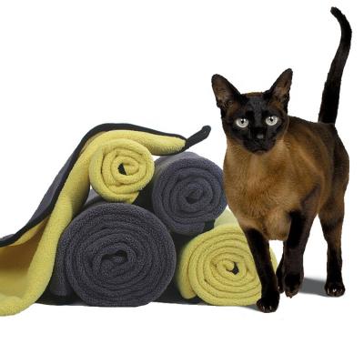 China Durable Safe Super Absorbent Pet Towels Quick Drying Thick Durable Soft Real Dog And Cat Bathing Pastel Color Pet Towel Cleaning Micro for sale