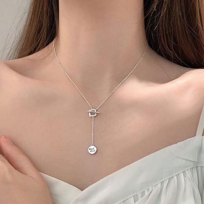 China 925 Sterling Silver Necklace Trendy Geometric Elements Career 2021 Pendants Women's Luxury Round Neckerchief Gift/Office/Gift For Girl Fine Jewelry for sale