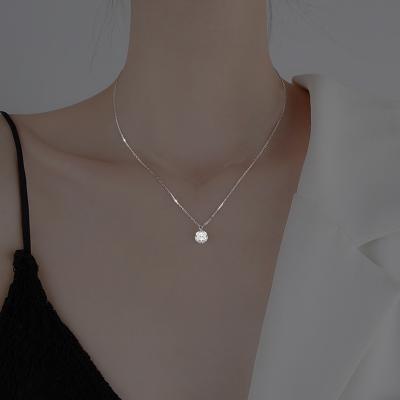 China New 6MM AAA Zirconia O-Chain TRENDY Choker Necklace Shiny CZ Pendant Wedding Gift For Women Fine Jewelry NK094 for sale