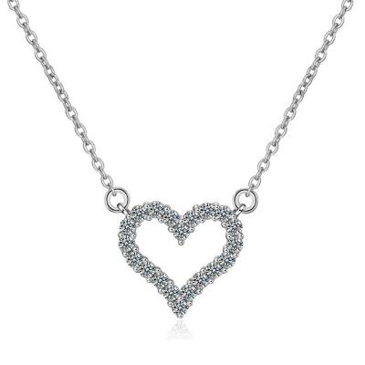 China High Quality s925 Sterling Silver Heart Fashion Diamond Clavicle Chain Valentine's Day Gift Pendant Necklace for sale