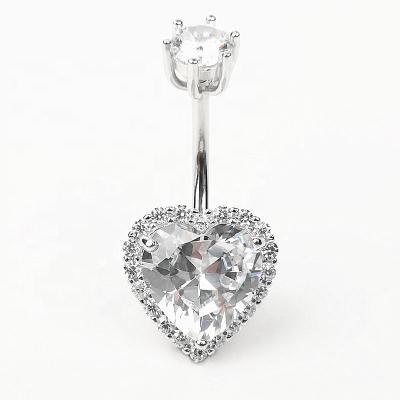 China Elegant Charming Heart Navel Rings Body Piercing Jewelry for sale