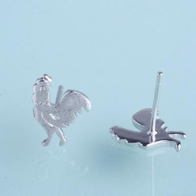 China High Quality Fashion Women 925 Sterling Silver Cute Animal Stud Earring Chicken Stud Earrings for sale