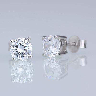 China High Quality Sterling Silver Stud Earrings 925 Sterling Silver Cubic Zirconia Cz Stud Earrings for sale