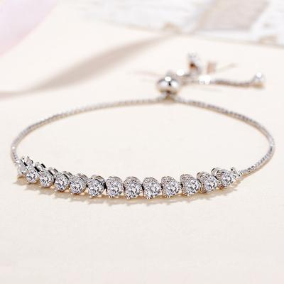 China 2021 Fashion Jewelry Women's Wholesale New Round Zircon Tennis Classic Jewelry Lots Bracelet Environmentally Friendly for sale