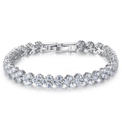 China Hiphop Messi Jewelry Classic 0.5ct DEF 925 14k 18k gold tennis moissanite diamond white silver bracelet for sale