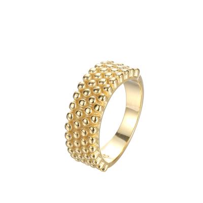 China Wholesale luxury ring light European silver and American style s925 gold jewelry casual/sporty irregular face women's sterling silver for sale