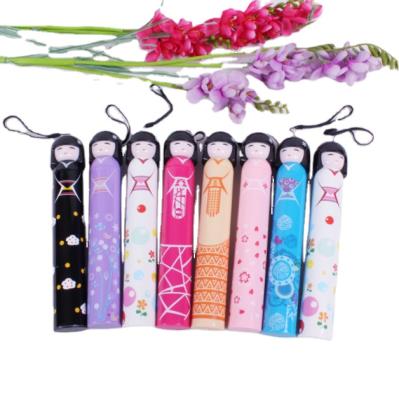 China All in 1 Japanese 3 Fold Fashion Bottle Doll Umbrella for sale